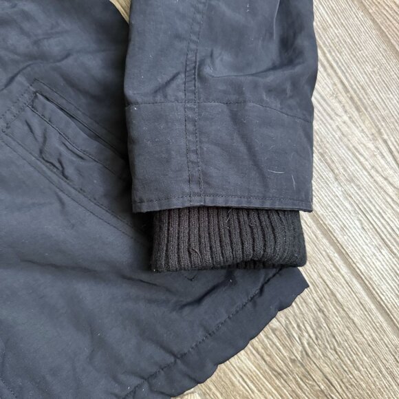 Vtg Hollister Mens Navy Yellow Ribbed Collar‎ Button Zipper Closure Lightweight - Picture 4 of 7